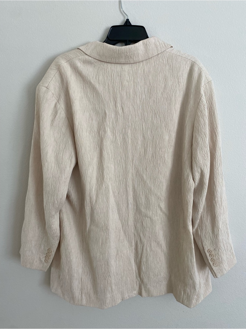 Express Cream Textured Single-Button Blazer - Picture 6 of 6
